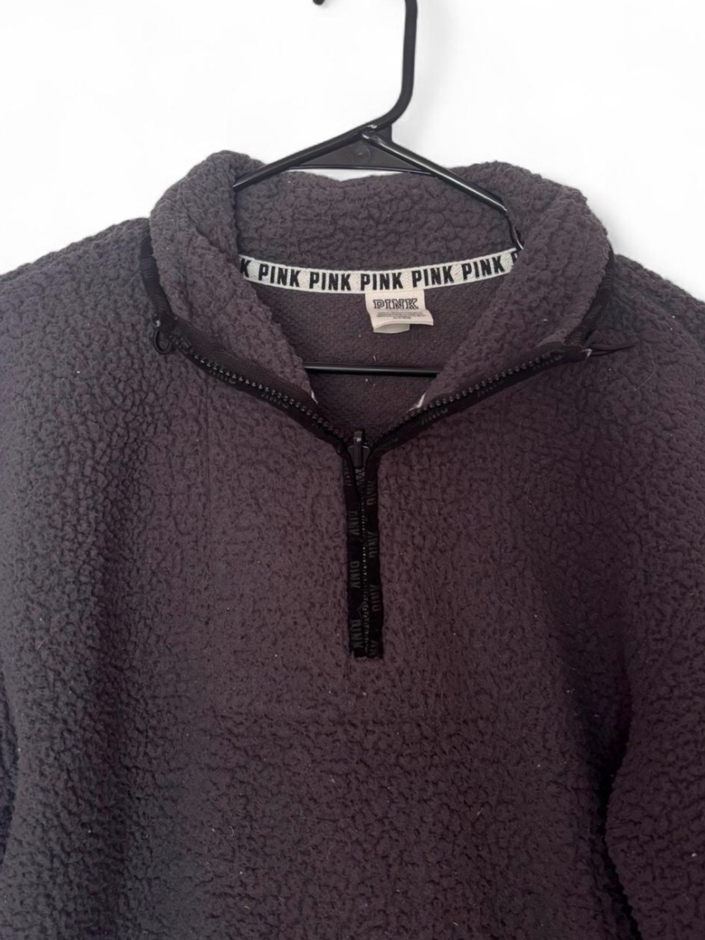 PINK Victoria's Secret Sherpa Half-Zip Pullover Sweater